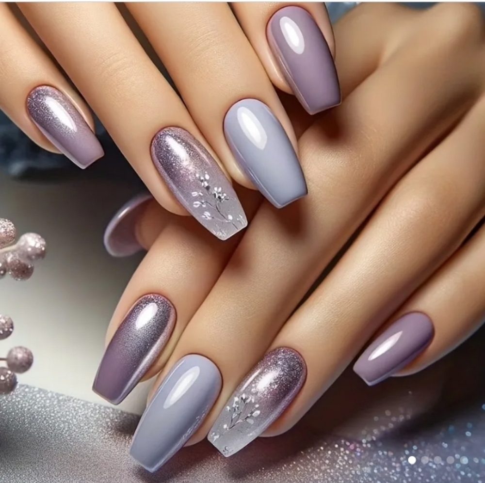 🔥3/$21 Elegant Purple Press On Nail Set